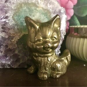 Vintage Brass Collectable Cat Figurine